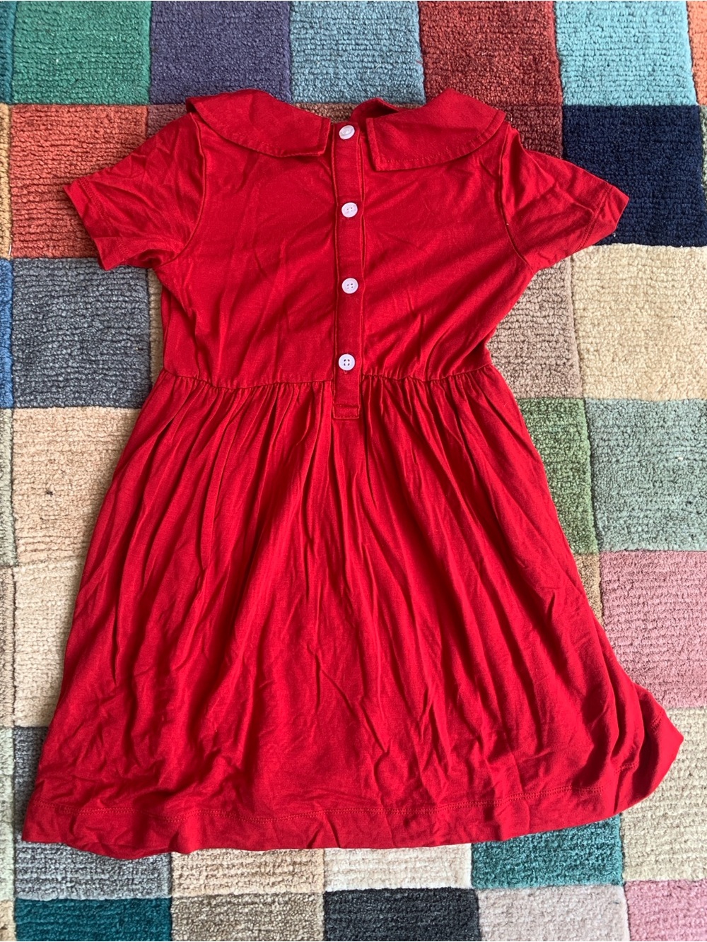 3T Kate Quinn Red Girls’ Dress with Peter Pan Collar Bamboo - Picture 4 of 4